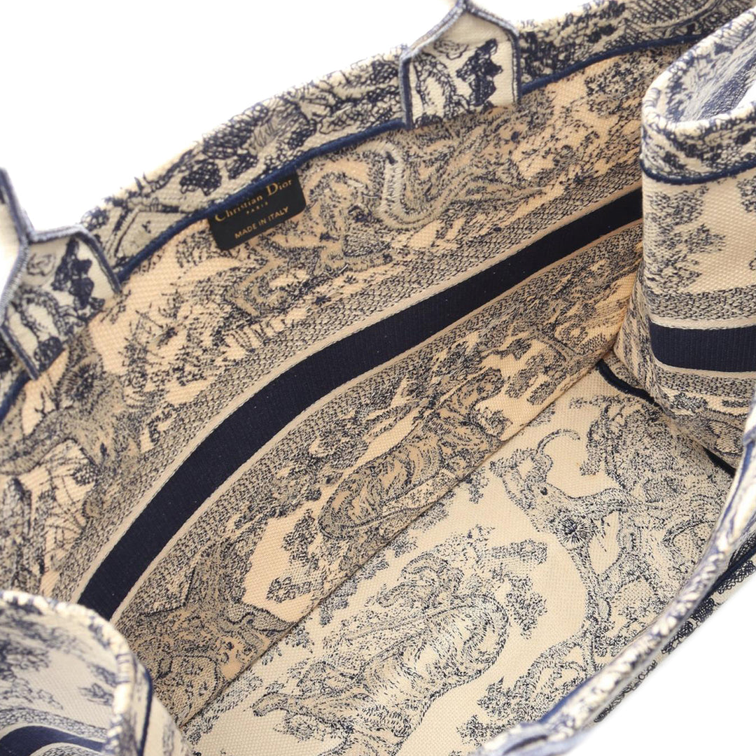 Large Canvas Embroidered Dioriviera Toile De Jouy Book Tote Blue - Gaby Paris