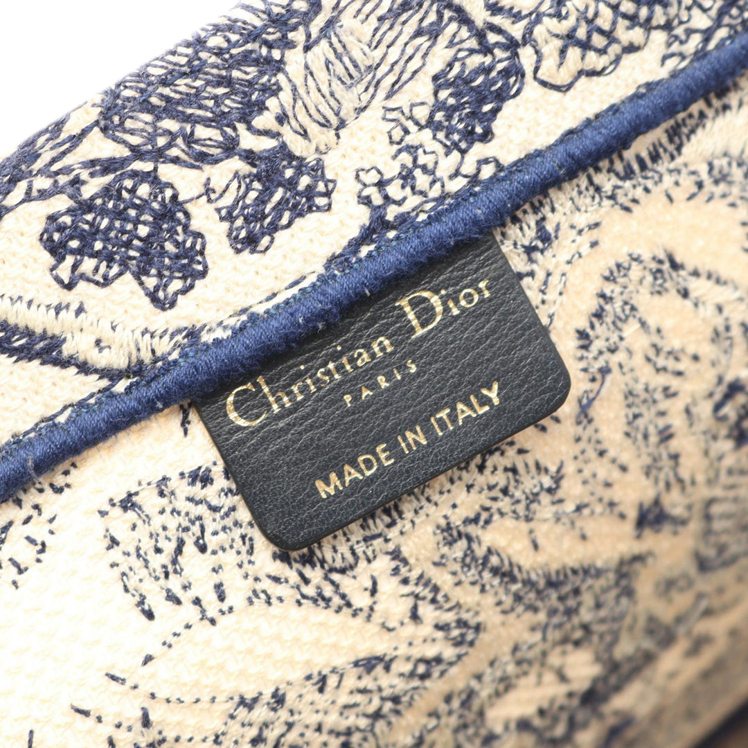 Large Canvas Embroidered Dioriviera Toile De Jouy Book Tote Blue - Gaby Paris