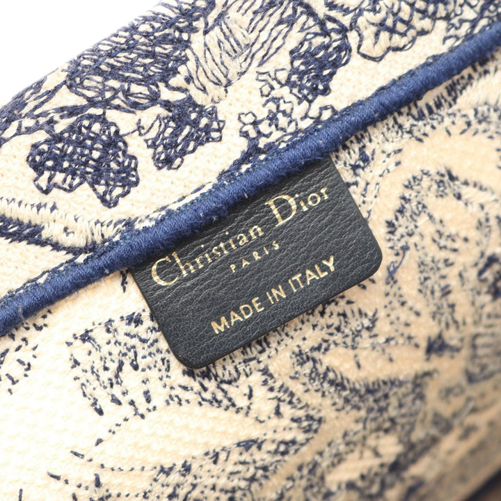Large Canvas Embroidered Dioriviera Toile De Jouy Book Tote Blue - Gaby Paris