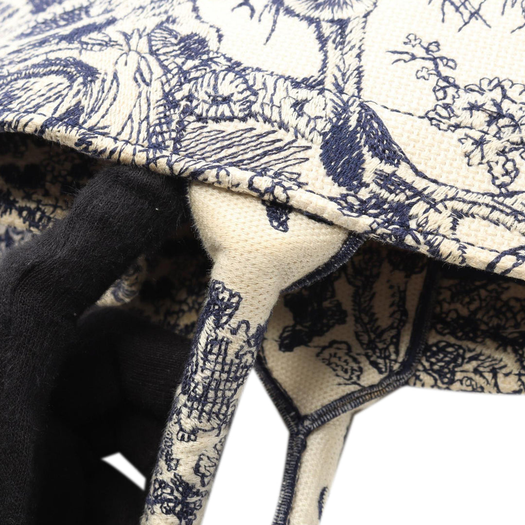 Large Canvas Embroidered Dioriviera Toile De Jouy Book Tote Blue - Gaby Paris