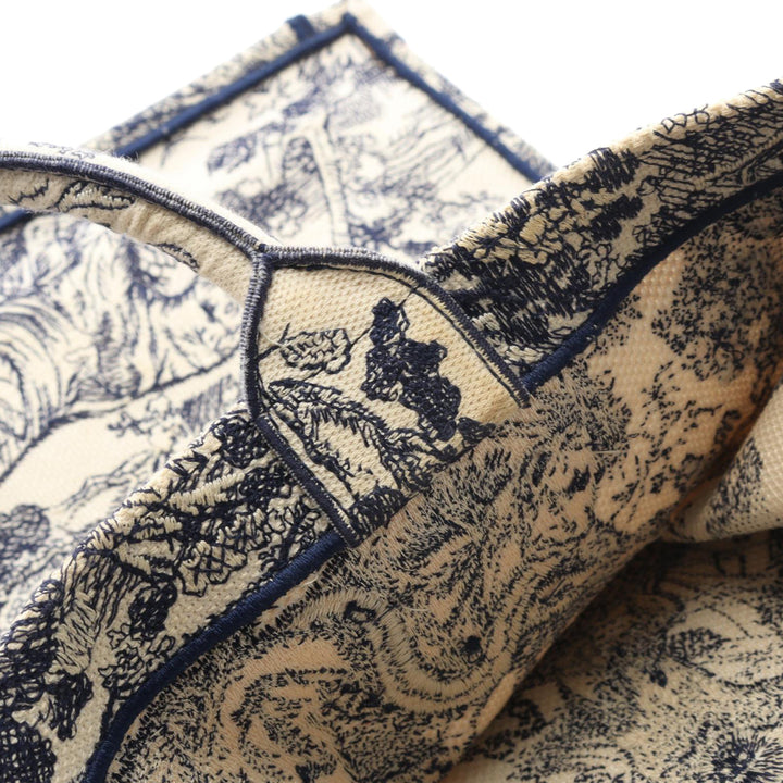 Large Canvas Embroidered Dioriviera Toile De Jouy Book Tote Blue - Gaby Paris