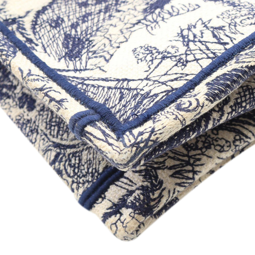Large Canvas Embroidered Dioriviera Toile De Jouy Book Tote Blue - Gaby Paris