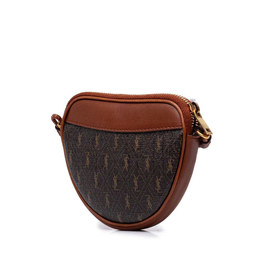 Saint Laurent Sac bandoulière Le Monogramme et Coeur Micro Toile enduite Marron – vue 2 – GABY PARIS