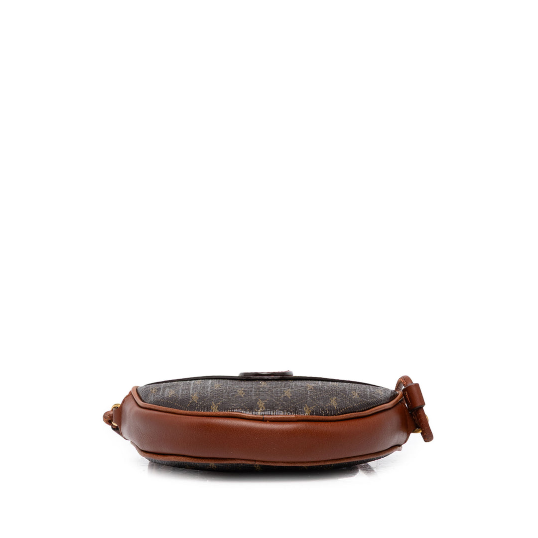 Saint Laurent Sac bandoulière Le Monogramme et Coeur Micro Toile enduite Marron – vue 3 – GABY PARIS