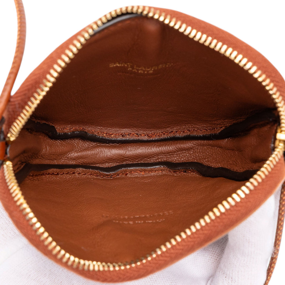 Saint Laurent Sac bandoulière Le Monogramme et Coeur Micro Toile enduite Marron – vue 4 – GABY PARIS