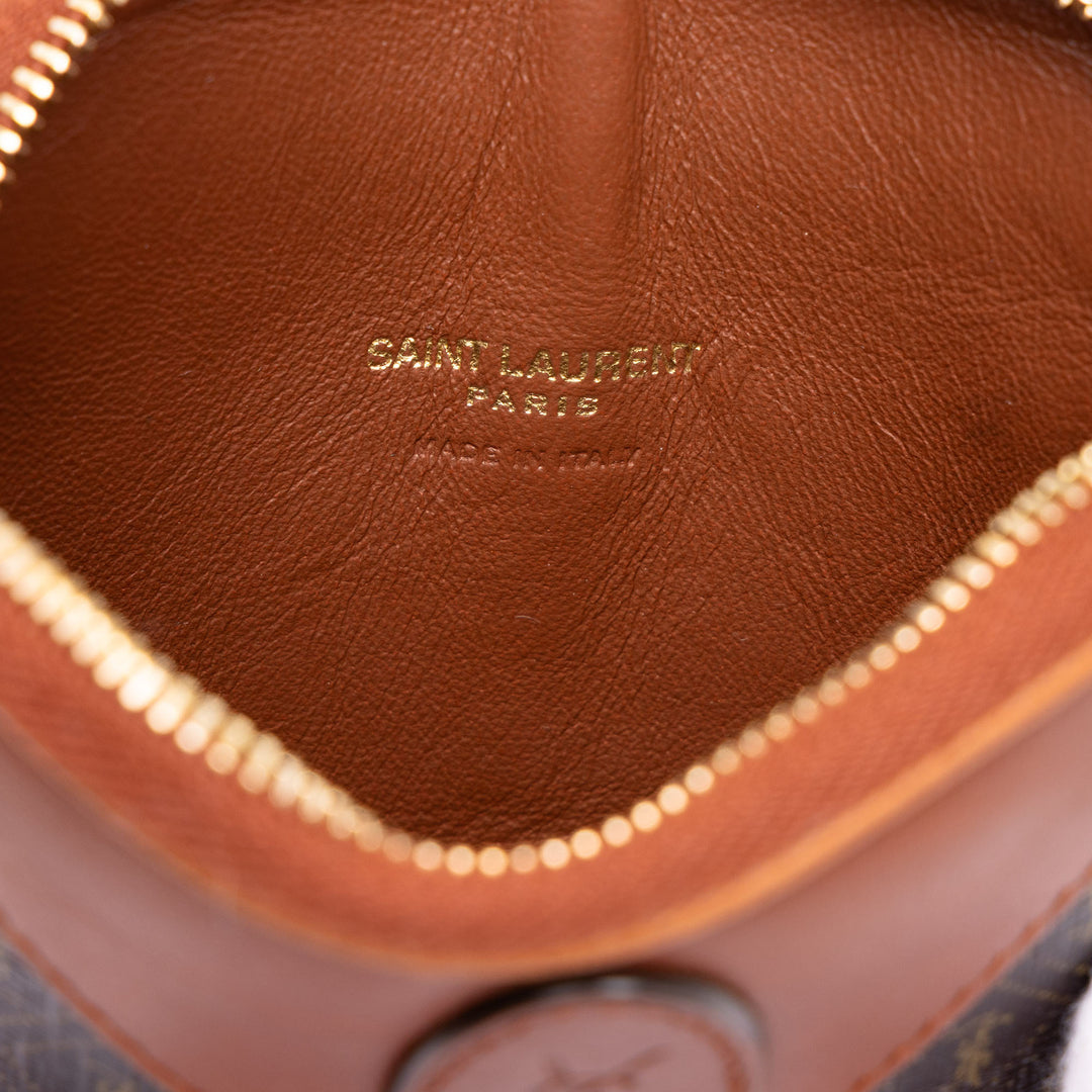 Saint Laurent Sac bandoulière Le Monogramme et Coeur Micro Toile enduite Marron – vue 5 – GABY PARIS
