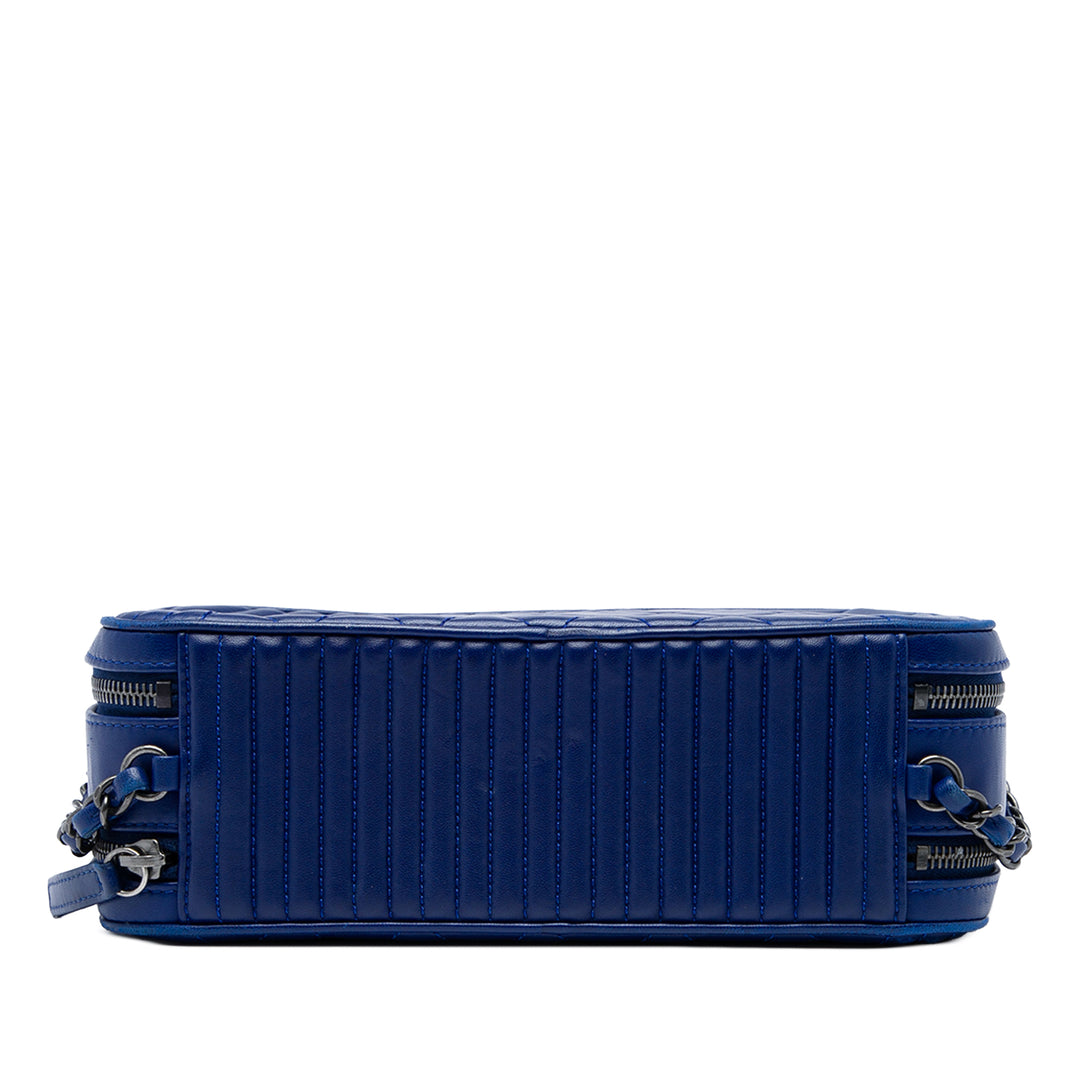 Matelassé Coco Boy Sac caméra Grand Cuir d'agneau Bleu