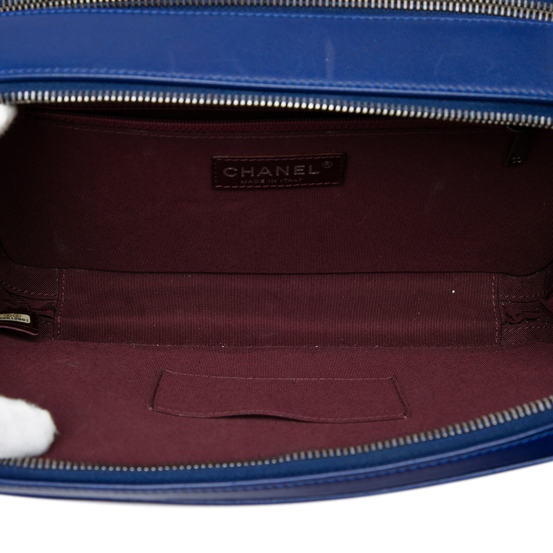 Matelassé Coco Boy Sac caméra Grand Cuir d'agneau Bleu