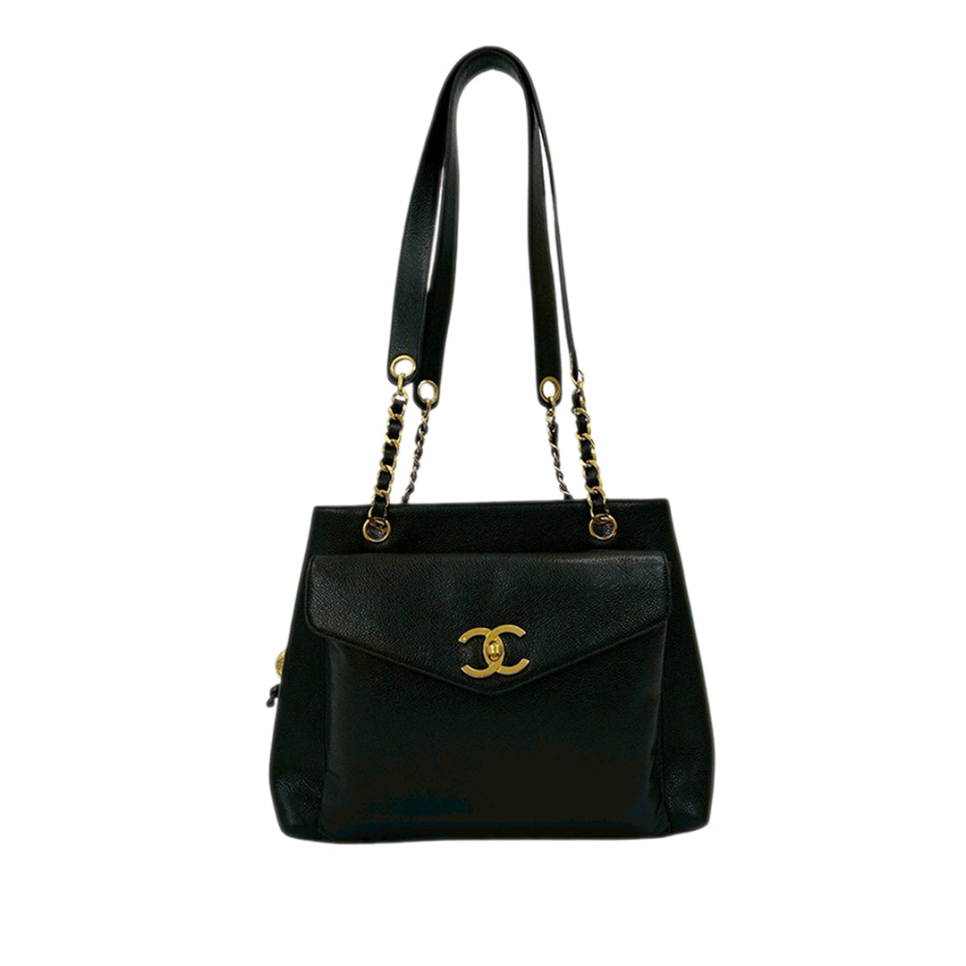 Chanel CC Caviar Front Pocket Cabas chaîne