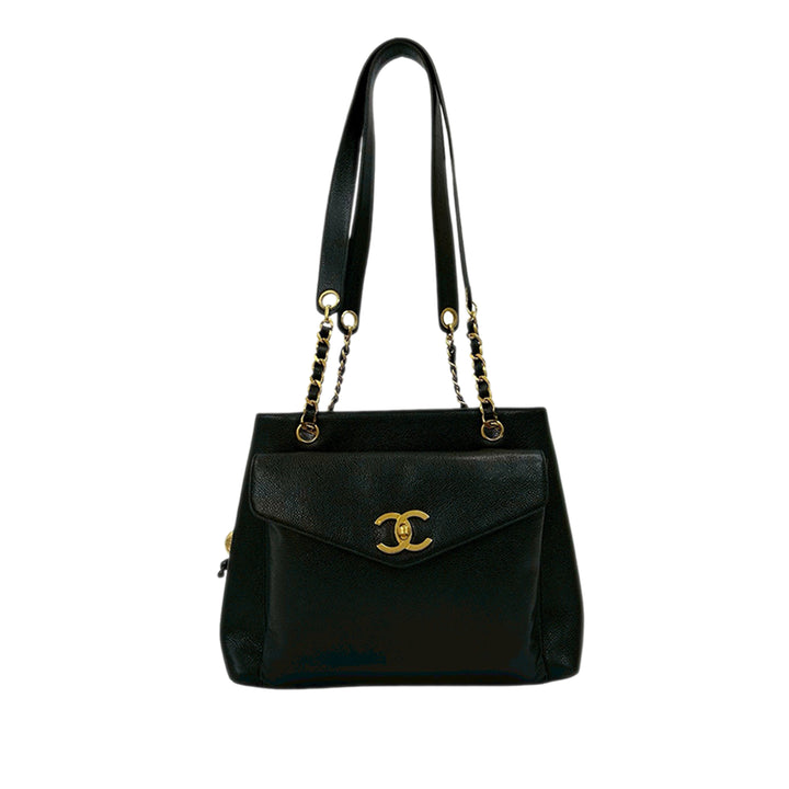 Chanel CC Caviar Front Pocket Cabas chaîne