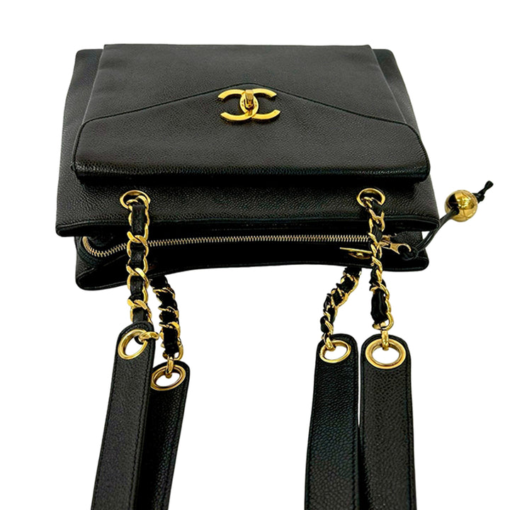 Chanel CC Caviar Front Pocket Cabas chaîne