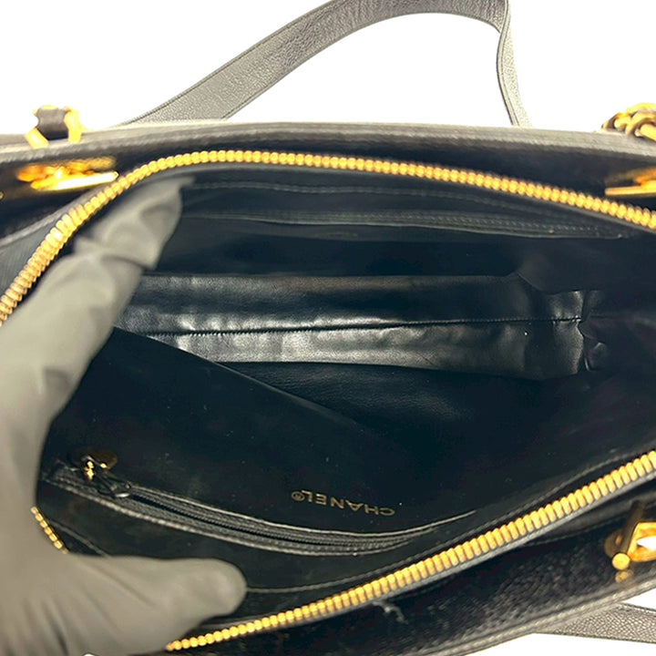 Chanel CC Caviar Front Pocket Cabas chaîne