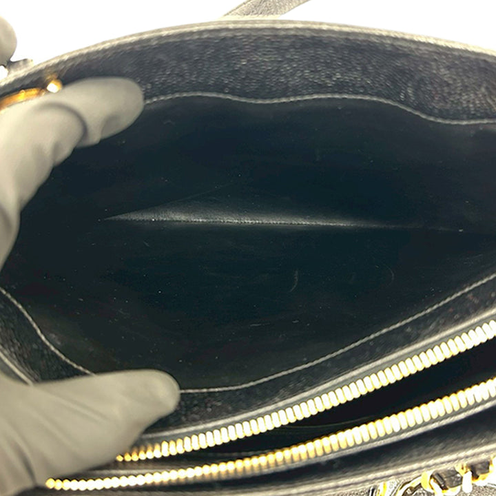 Chanel CC Caviar Front Pocket Cabas chaîne