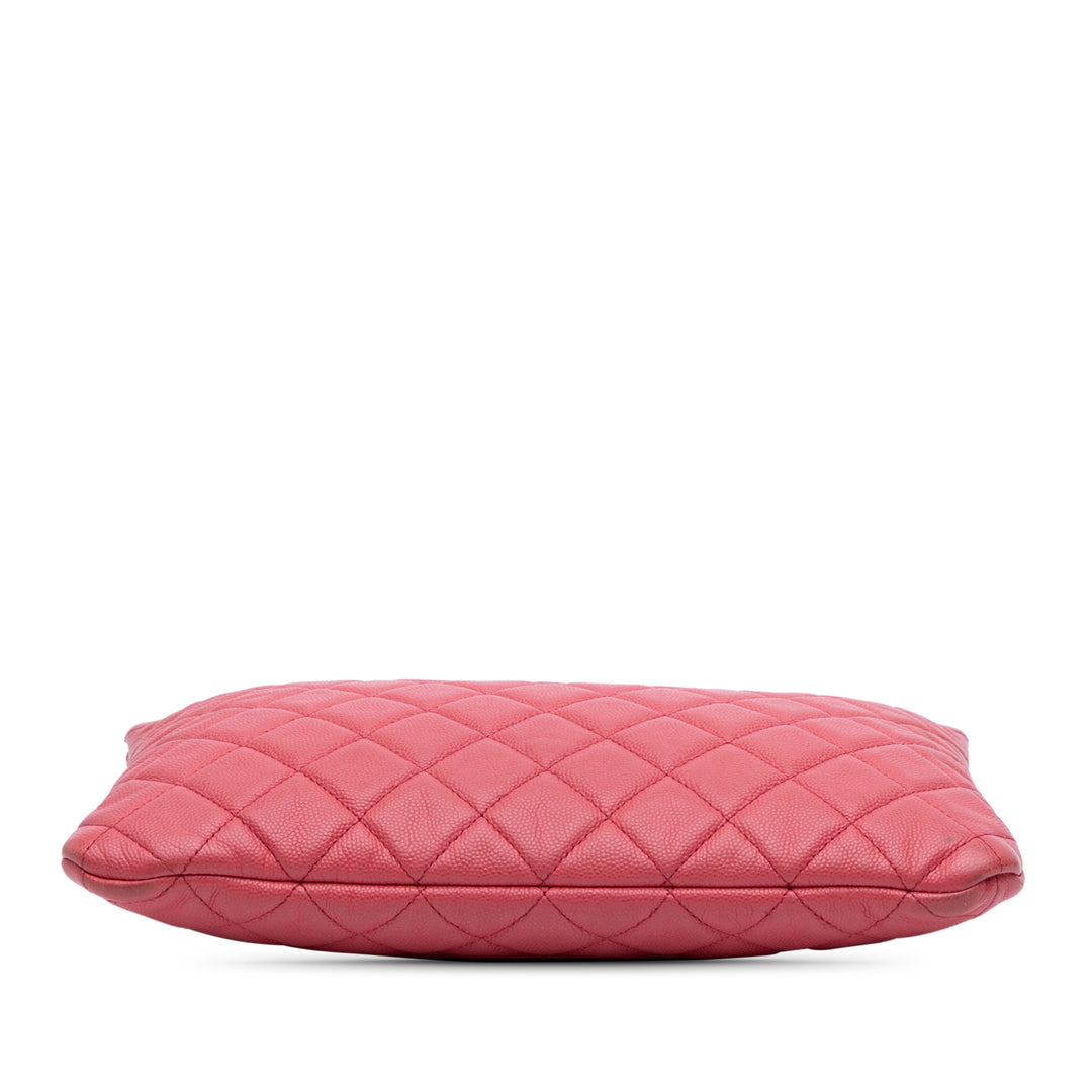 Medium Quilted Caviar O Case Clutch Pink - Gaby Paris