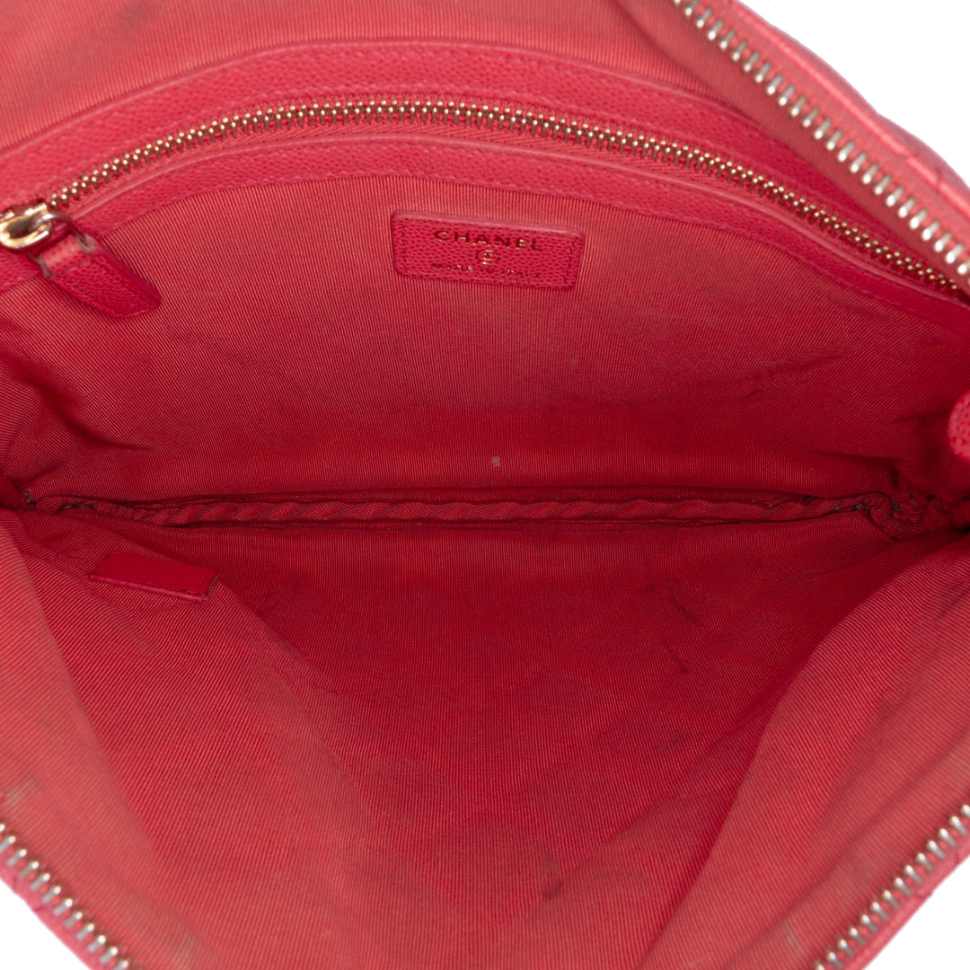 Medium Quilted Caviar O Case Clutch Pink - Gaby Paris