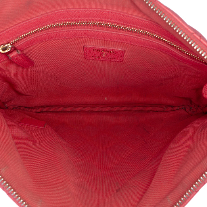 Medium Quilted Caviar O Case Clutch Pink - Gaby Paris