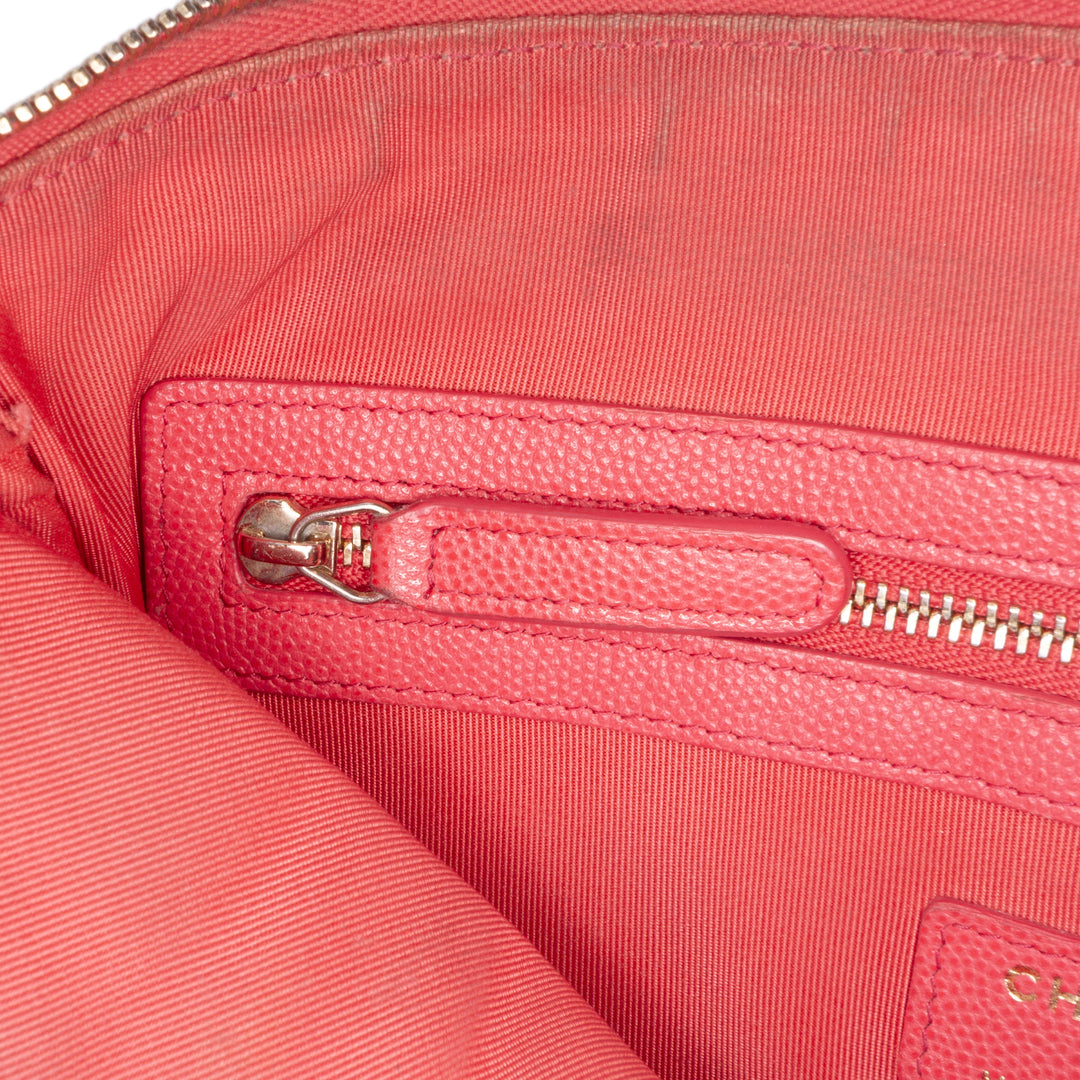 Medium Quilted Caviar O Case Clutch Pink - Gaby Paris