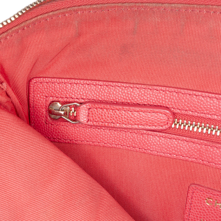 Medium Quilted Caviar O Case Clutch Pink - Gaby Paris