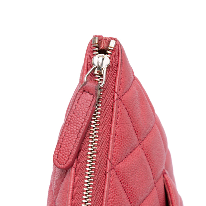 Medium Quilted Caviar O Case Clutch Pink - Gaby Paris