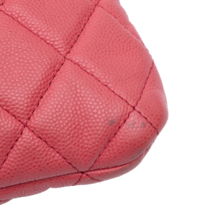 Medium Quilted Caviar O Case Clutch Pink - Gaby Paris