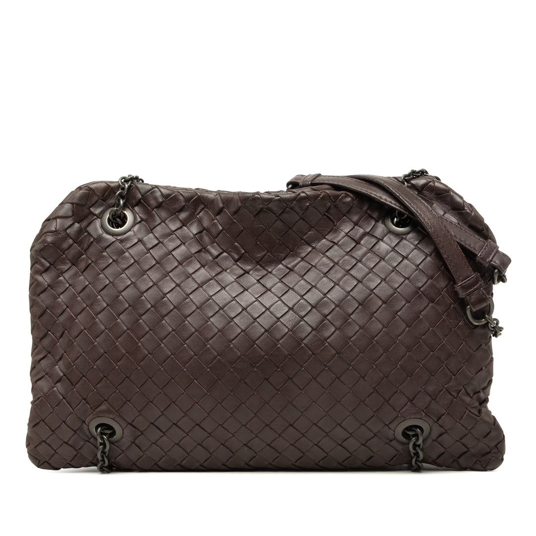 Bottega Veneta Intrecciato Duo Sac nappa Marron – vue principale – GABY PARIS
