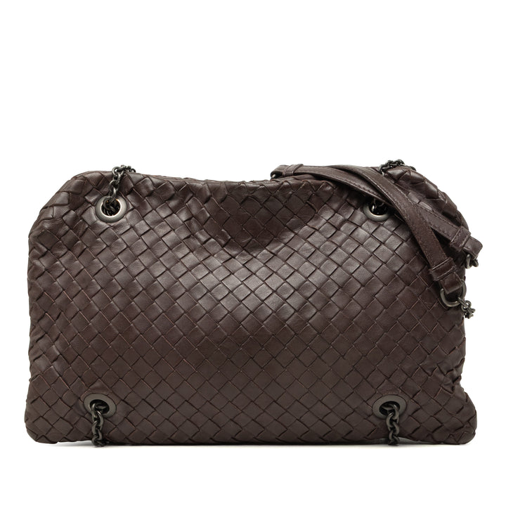 Bottega Veneta Intrecciato Duo Sac nappa Marron – vue principale – GABY PARIS