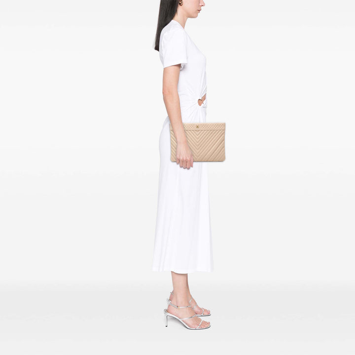Chanel Large Chevron Caviar O Étui Pochette