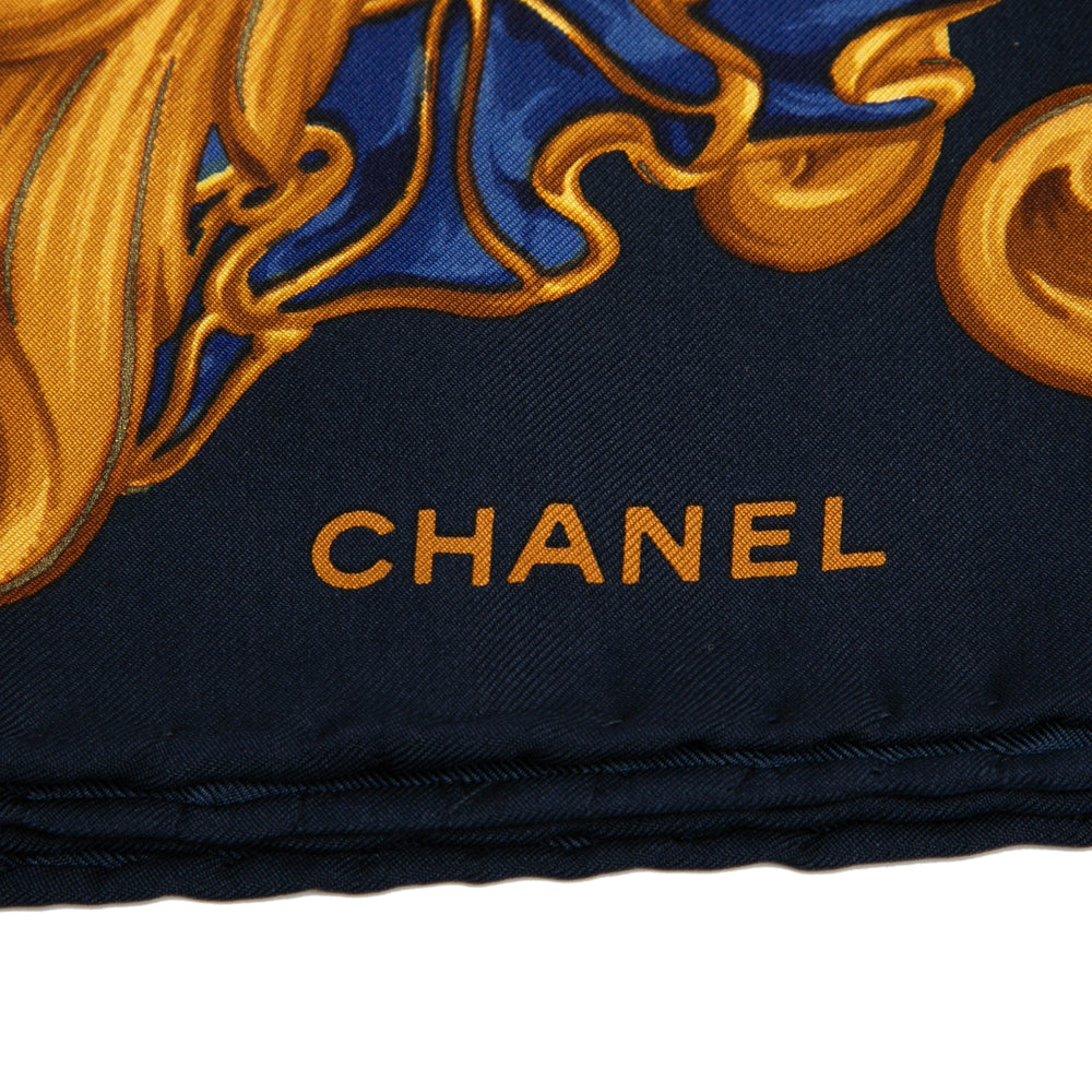 Chanel Baroque Wheat Floral Soie Foulard Bleu – GABY PARIS Authentique
