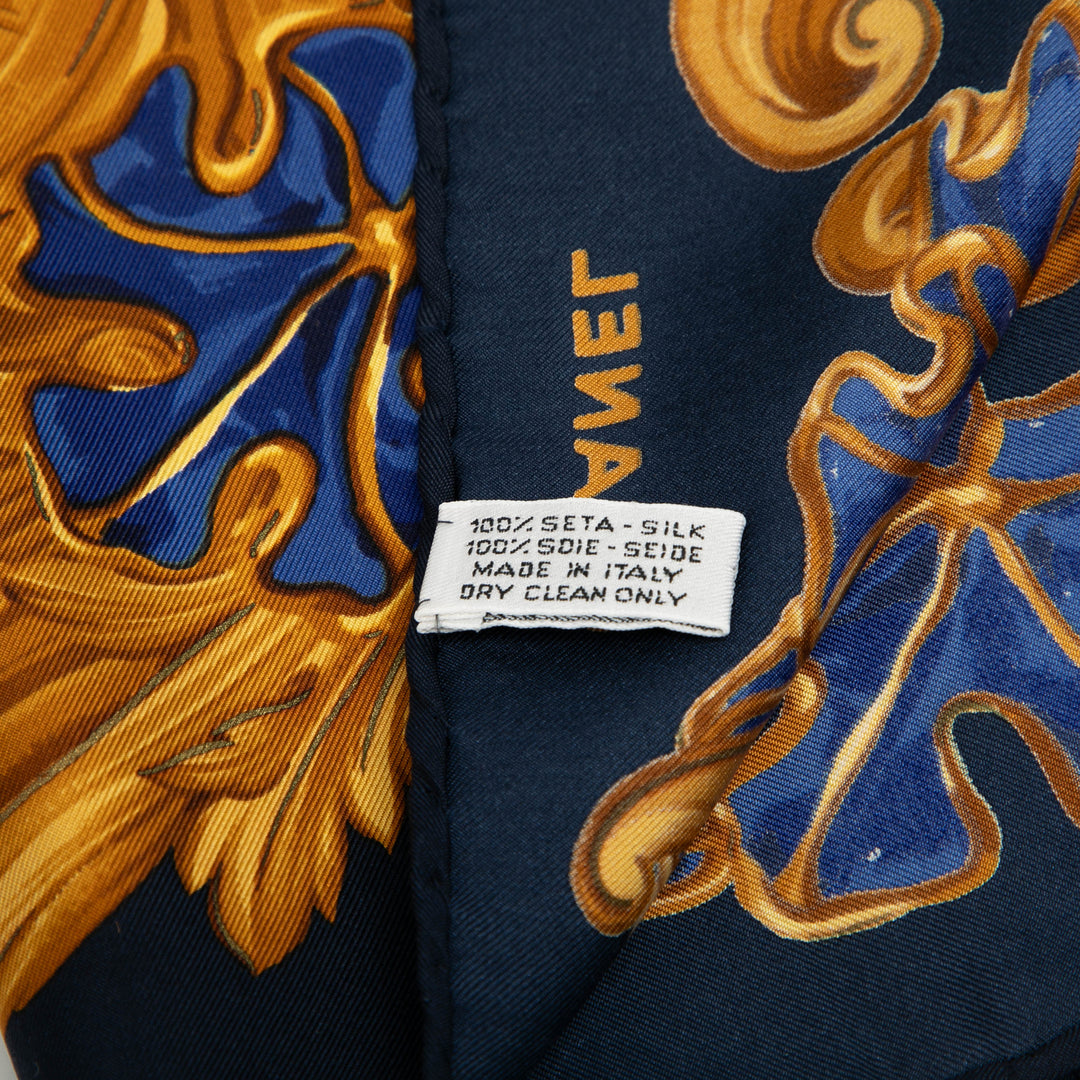 Chanel Baroque Wheat Floral Soie Foulard Bleu – GABY PARIS Authentique