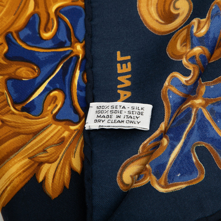 Chanel Baroque Wheat Floral Soie Foulard Bleu – GABY PARIS Authentique
