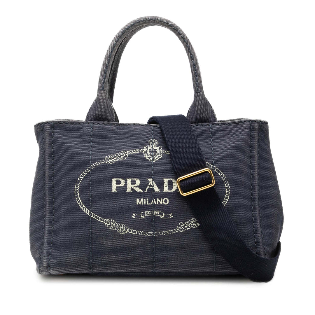 Prada Small Toile Canapa Logo Sac
