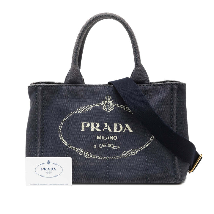 Prada Small Toile Canapa Logo Sac