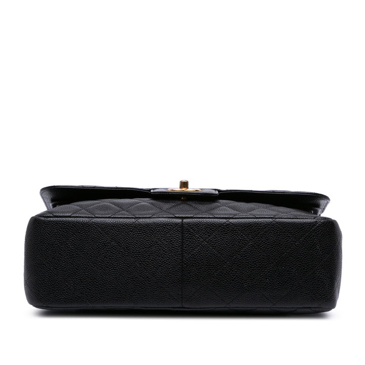 Jumbo Classic Caviar Double Flap Black - Gaby Paris