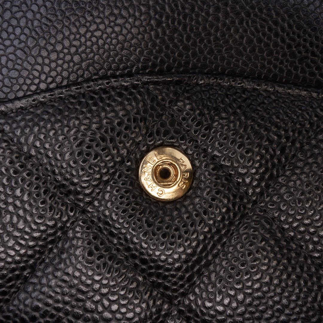 Jumbo Classic Caviar Double Flap Black - Gaby Paris