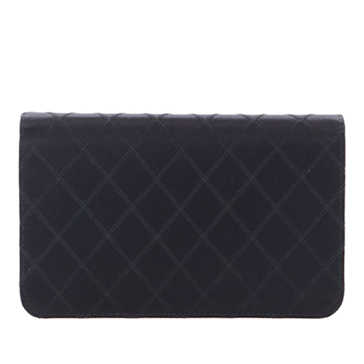 Chanel Bicolor Satin Diamond Stitch Wallet on Chain