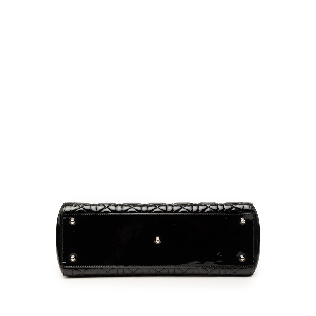 Dior Large Cuir verni Cannage Lady Dior