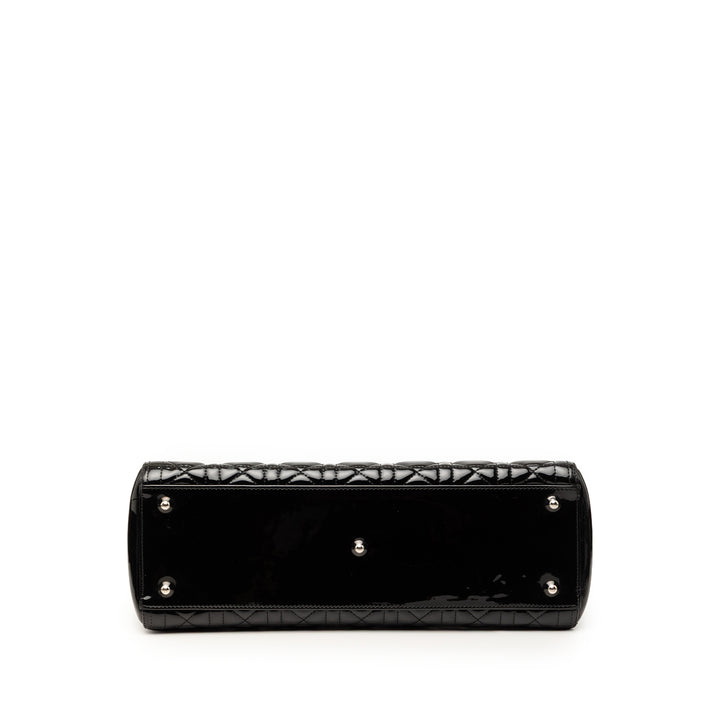 Dior Large Cuir verni Cannage Lady Dior