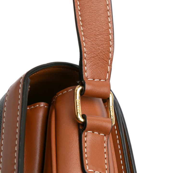 Classique Coated Canvas Triomphe Crossbody Brown - Gaby Paris
