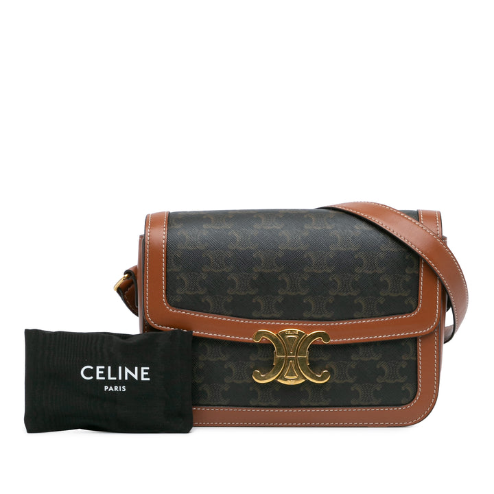 Classique Coated Canvas Triomphe Crossbody Brown - Gaby Paris