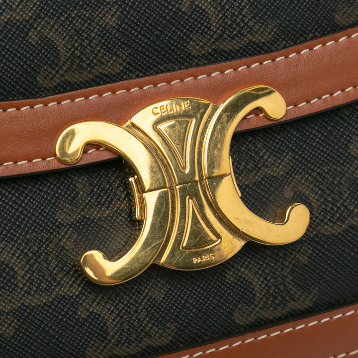 Classique Coated Canvas Triomphe Crossbody Brown - Gaby Paris