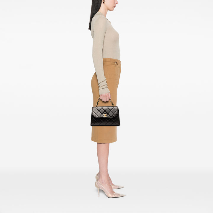 Chanel CC Quilted Cuir d’agneau Sac à main Noir