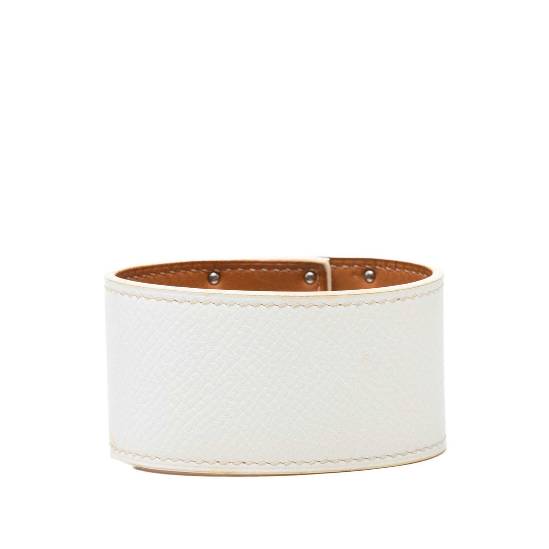 Hermès Bracelet Palladium Kelly Dog Cuff Epsom plaqué palladium – vue 3 – GABY PARIS