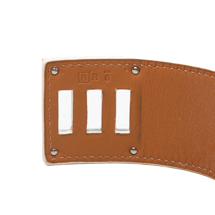 Hermès Bracelet Palladium Kelly Dog Cuff Epsom plaqué palladium – vue 5 – GABY PARIS