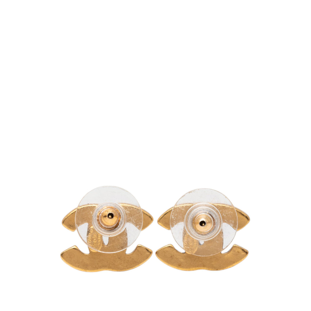 Chanel CC plaqué Bullet Back Boucles d'oreilles
