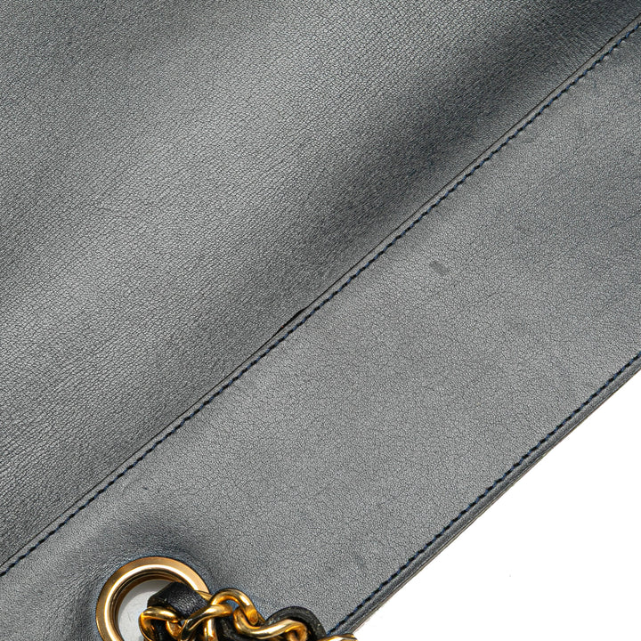 CC Lambskin Flat Chain Tote Blue - Gaby Paris