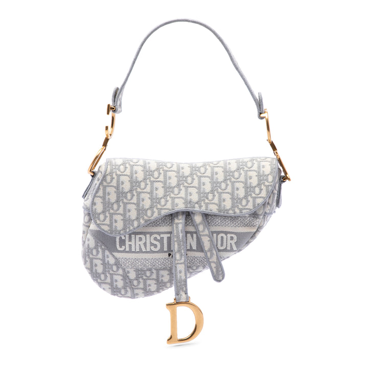 brodé Saddle Sac Oblique Gris