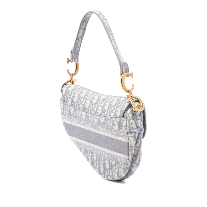 brodé Saddle Sac Oblique Gris
