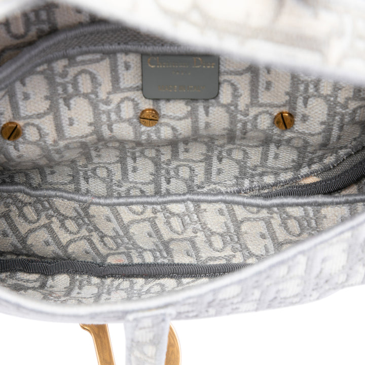 brodé Saddle Sac Oblique Gris