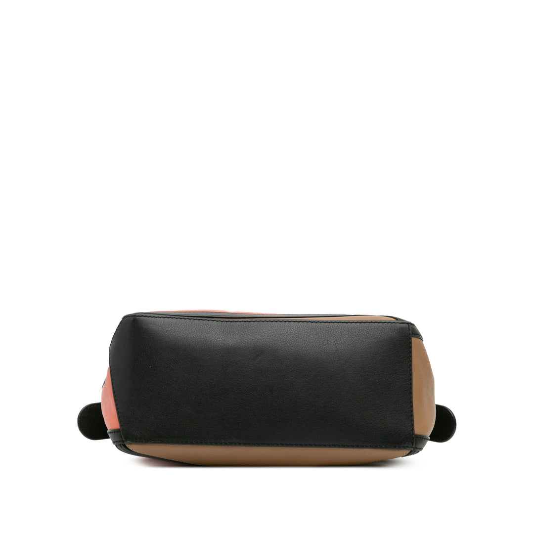 Small Calfskin Graphic Puzzle Satchel Brown - Gaby Paris