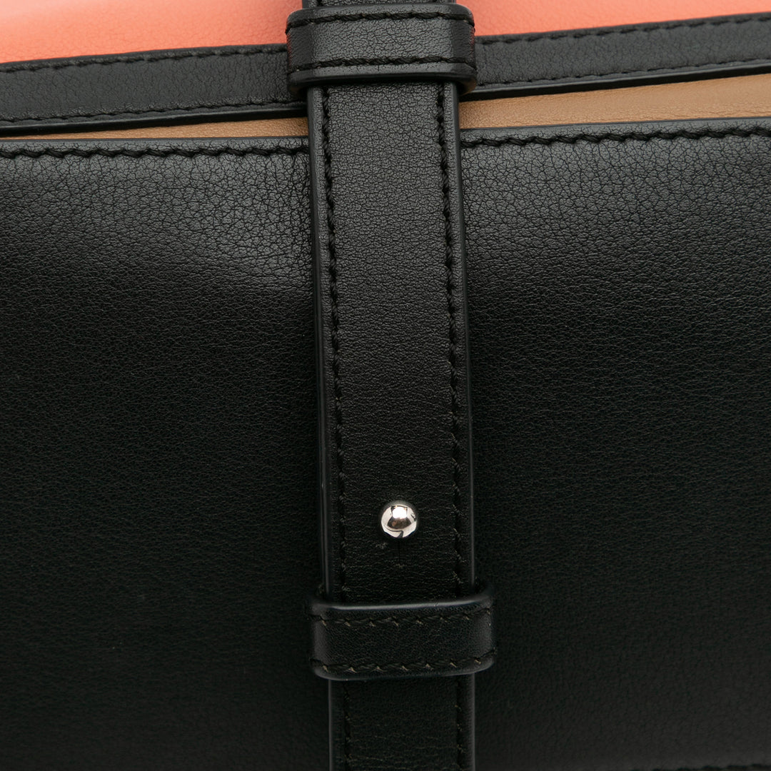 Small Calfskin Graphic Puzzle Satchel Brown - Gaby Paris